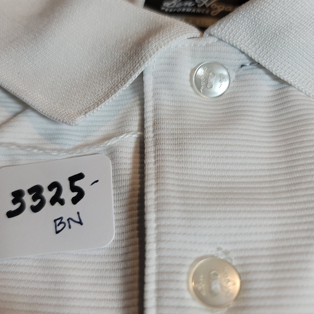 Ben Hogan polo shirt golf 3XL mens white woven stripe athletic sporty comfy